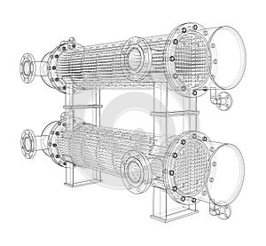 Petroleum Equipment. Vector rendering of 3d