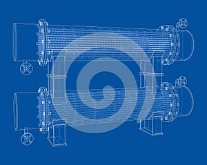 Petroleum Equipment. Vector rendering of 3d