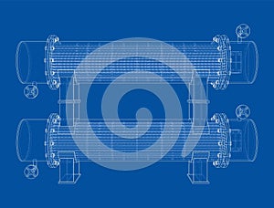 Petroleum Equipment. Vector rendering of 3d