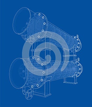 Petroleum Equipment. Vector rendering of 3d