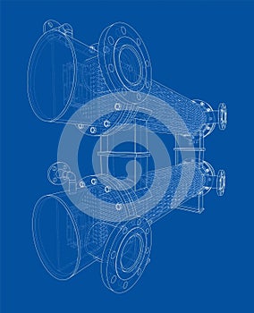 Petroleum Equipment. Vector rendering of 3d