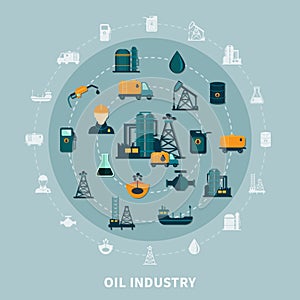Petroleum Icons Round Composition