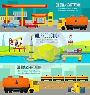 Petroleum Industry Colorful Horizontal Banners