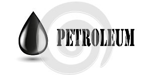 Petroleum industry horizontal banner with oil products. Isolated vector logo. Template for business card