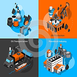 Petroleum Isometric Set vector design illustration
