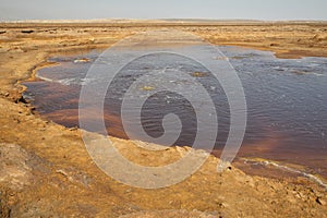 Petroleum Lake at Dallol volcano, Danakil Depression, Ethiopia.