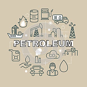 Petroleum minimal outline icons