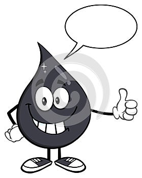 Petroleum Or Oil Drop Cartoon Character Giving A Thumb Up