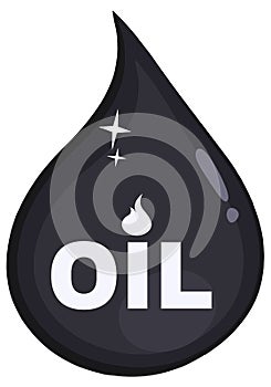 Petroleum Or Oil Drop Icon Flat Design