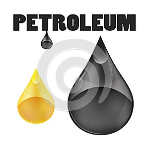 Petroleum oil drop on white background