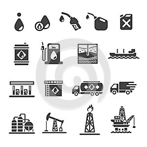 Petroleum oil icon set