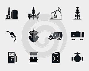 Petroleum and oil icons set