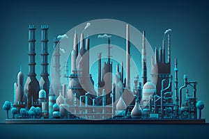 Petroleum oil refinery complex created with generative AI technology