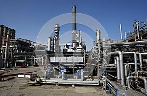 Petroleum or oil refinery pipes photo