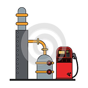 Petroleum oil refinery plant with machinery