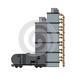 Petroleum oil refinery plant with machinery