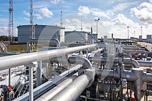 Petroleum product pipeline at the reverse import-export terminal.