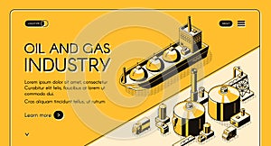 Petroleum refining company website vector template