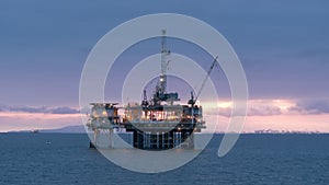 Petroleum technology on the offshore oil drilling rig in the Pacific Ocean