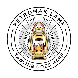 Petromax Lamp Logo Design Vintage Emblem Vector illustration Badge Symbol Icon photo