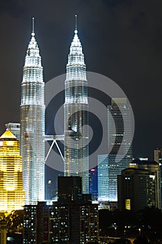 Petronas KLCC Twin Towers at night