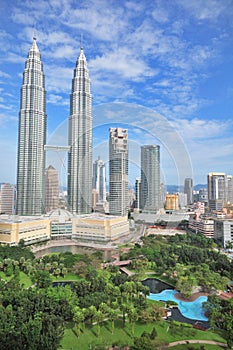 Petronas towers and garden