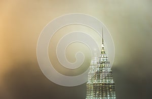 Petronas Towers(Twin tower) in cloud photo