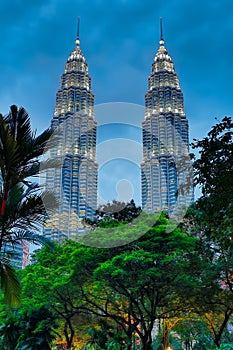 Petronas Towers, Kuala Lumpur. HDR.