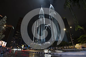 Petronas twin tower from night view.