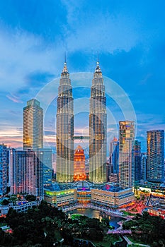 Petronas Twin Towers at Blue Hour