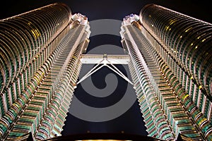 Petronas twin towers at night