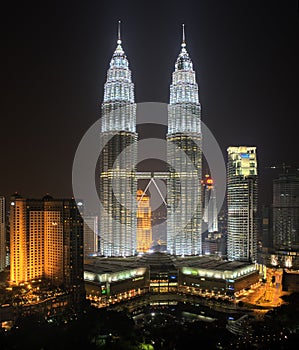 Petronas Twin Towers (Suria KLCC) at nightlight