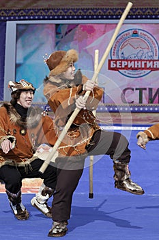 Incendiary dance of indigenous inhabitants of Kamchatka Peninsula