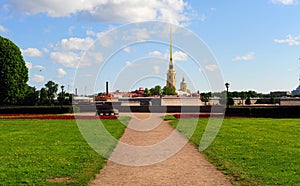 Petropavlovskaya fort and city park, Sankt Petersburg photo