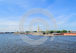 Petropavlovskaya fortress on hare island in St. Petersburg