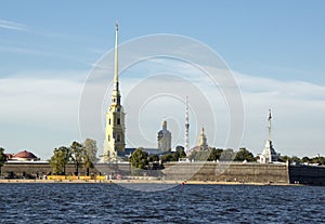 Petropavlovskaya fortress in St. Petersburg on Neva river