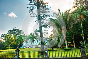 PETROPOLIS, RIO DE JANEIRO, BRAZIL - APRIL 2019: The Crystal Palace is a glass-and-steel structure which was built in 1884 for the