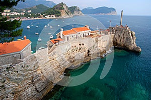 Gorgeous picturesque cliff in Petrovac in Monteneg photo