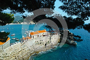 Petrovac town Mediterranean coast in Montenegro