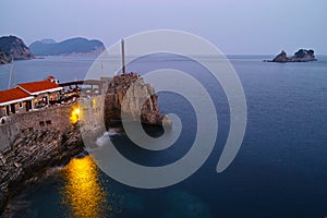 Petrovac town Mediterranean coast in Montenegro