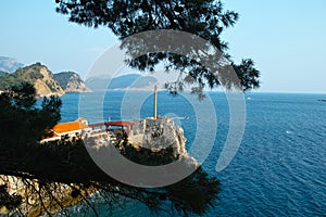 Petrovac town Mediterranean coast in Montenegro