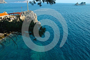 Petrovac town Mediterranean coast in Montenegro