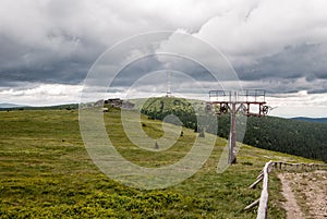 Petrovy kameny and Praded hills in Jeseniky mountains in Czech republic