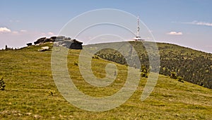 Petrovy kameny stones and Praded hill in Jeseniky mountains