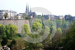 Petrusse Park and uptown of Luxembourg City photo