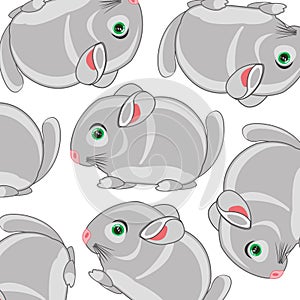 Vector illustration of the cartoon mammal chinchillas decorative pattern photo