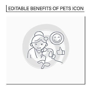 Pets benefits line icon