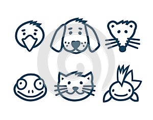 Pets icons set