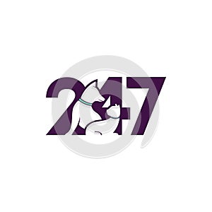 Pets Logo dog cat with number 247