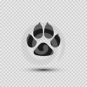 Pets paw. Dog footprint flat icon. Vector illustration